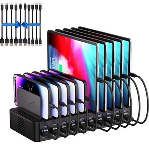 NEW - 270W Charging Station for Multiple Devices, 20-Port USB Fast Charging